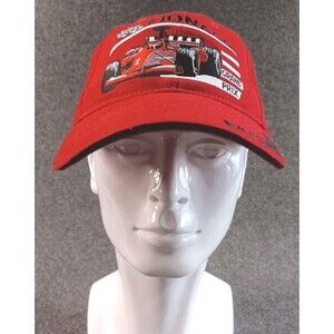 Vintage Monaco Grand Prix Formula 1 Car Red Adjustable Hat  Adult One Size